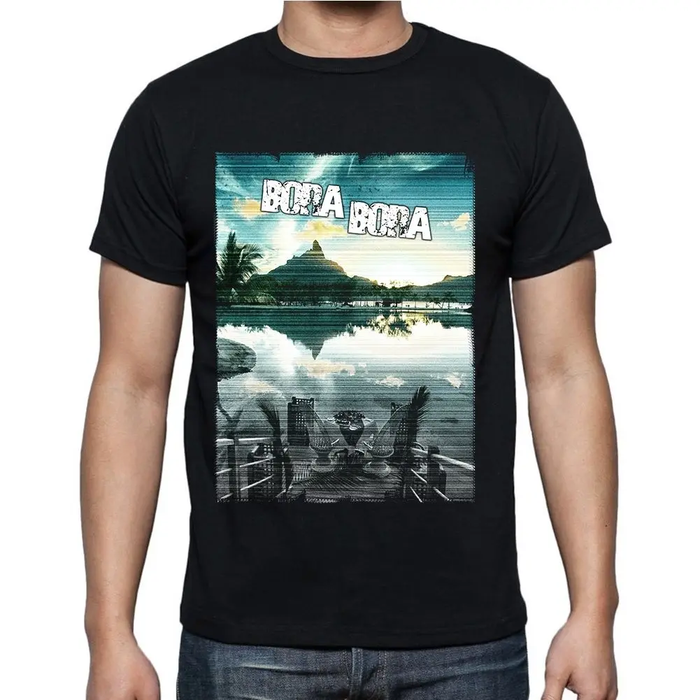 Maglietta Uomo Bora Bora Fuga In Paradiso – T-Shirt 100% Cotone Con Stampa Divertente Vintage – Idea Regalo Originale Taglie XS-5XL