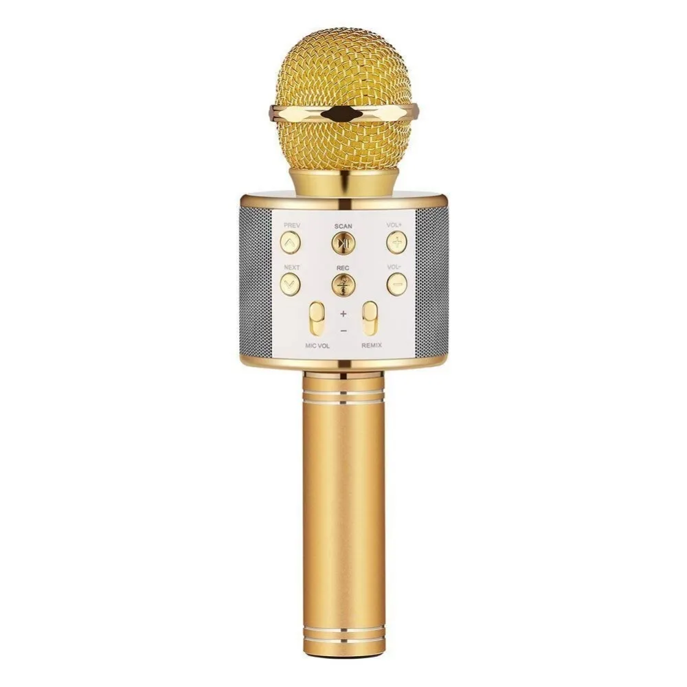 Саго WS858 Беспроводной микрофон для караоке 4-в-1 Портативный Bluetooth Динамик плеер селфи Функция для Apple iPhone и Android телефонов