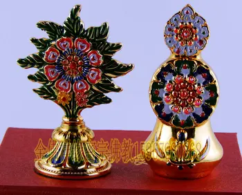 

Home crafts gift 2PC set style Tibetan Buddhism ritual offerings Buddhist auspicious symbols Tantric ornaments ornaments