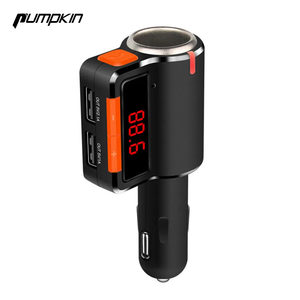 Pumpkin Wireless Car Bluetooth FM Transmitter font b Radio b font Adapter with Dual USB Car