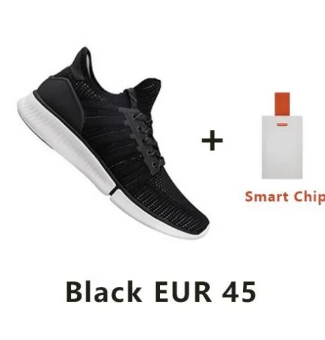 Xiaomi Mijia смарт чип обувь модный дизайн сменный водонепроницаемый IP67 приложение контроль спортивная обувь с чипом Прямая поставка - Цвет: Men Black EU 45