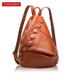 Рюкзак из натуральной кожи Для женщин Элитный бренд школьная сумка Брендовая Дизайнерская обувь дамы плеча рюкзаки для дам