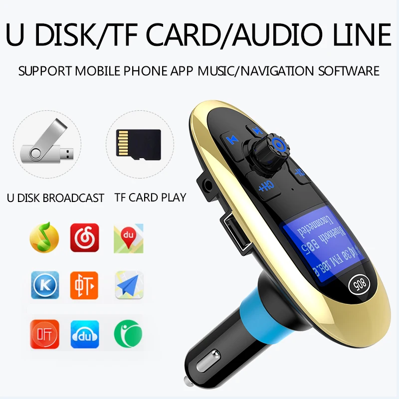 FM модулятор JINSERTA беспроводной с поддержкой Bluetooth и USB портами|bluetooth fm transmitter modulator|fm
