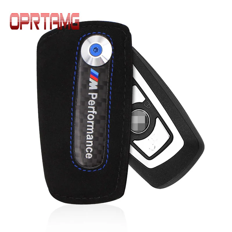 

Carbon Fiber Key Case Keychain Cover Leather ///M Emblem Key Case For Bmw F10 F30 F20 5 Series X4 X5 X6 For BMW Key Case Cover