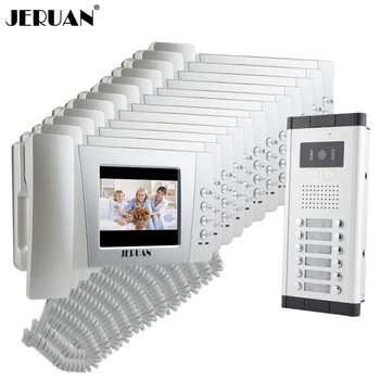 

JERUAN Apartment 4.3 inch LCD Video Door Phone Intercom System 12 Handheld Monitor 1 HD IR COMS Camera for 12 house In stock