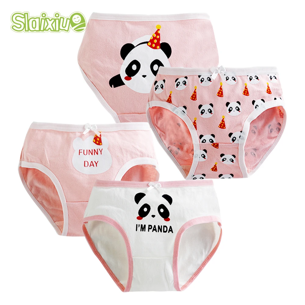 

SLAIXIU 4pcs Cotton Girls Panties Cartoon Comfortable Soft Teenage Girl Underwear for 2-20 years Childrens Briefs Kids Clothes
