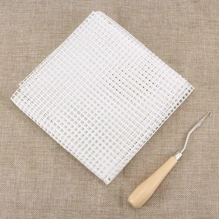 Деревянная ручка крючком Крючки+ сетка ткань Набор DIY плетение иглы вязания делая инструмент BDF99
