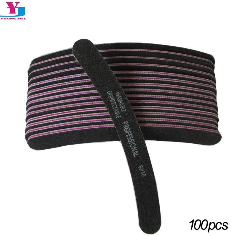 

100 pcx Professional Nail Files 80/80 Block Buffer Blok For Manicure Salon Glitter Tools Sandpaper Manicure Tool Lixa De Unha