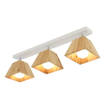 

Japanese Wood LED Ceiling Lighting Fixture E27 Rotatable Ceiling Mounted Wooden Lamp Plafonnier Led Home Lighting