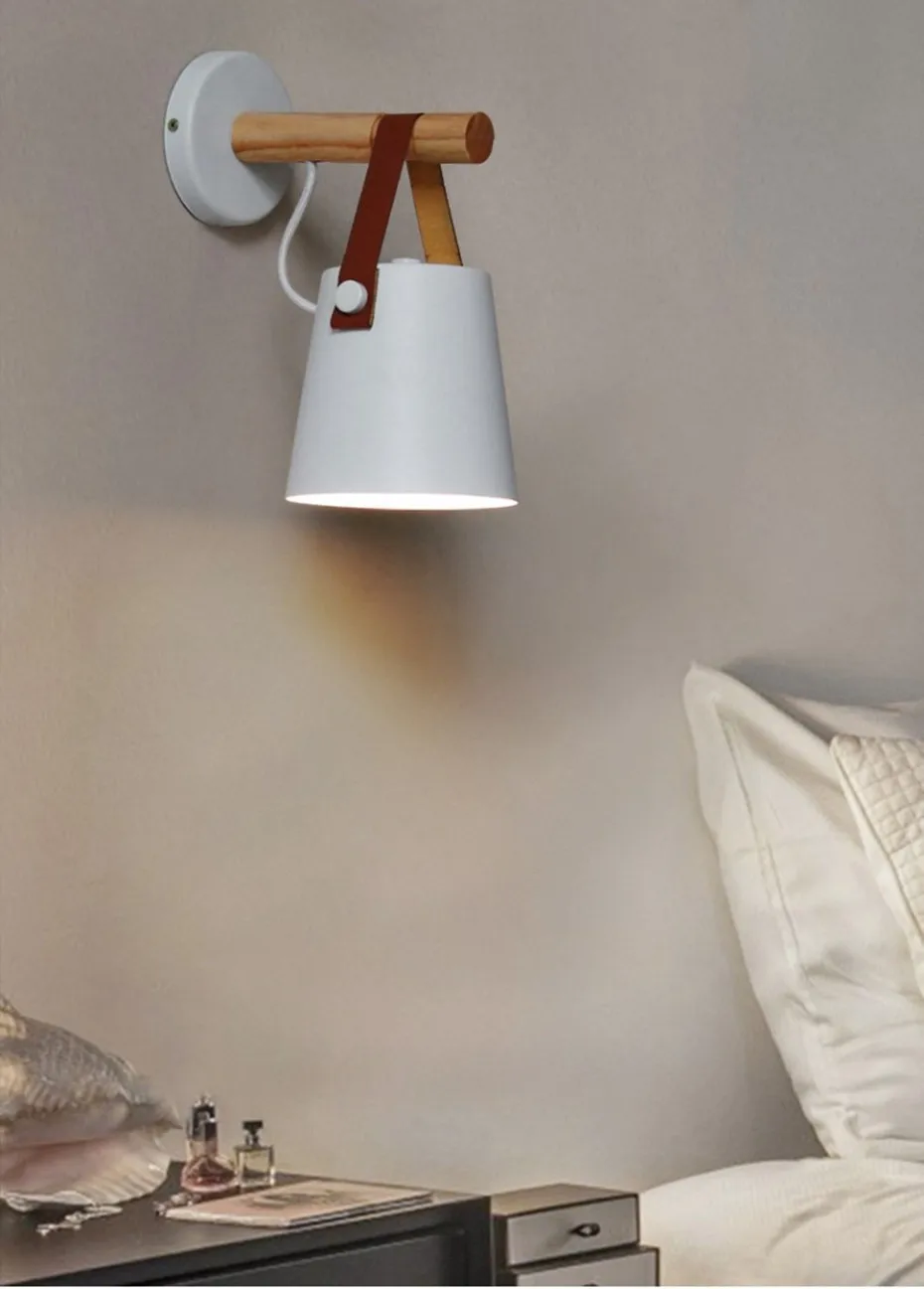 Madeira do Vintage Conduziu a Lâmpada de Parede Luzes de Parede de Cabeceira Nordic Loft Quarto Corredor Hotel 110-240v Decoração Luzes & Iluminação 14 lâmpada de parede quarto luzes de parede