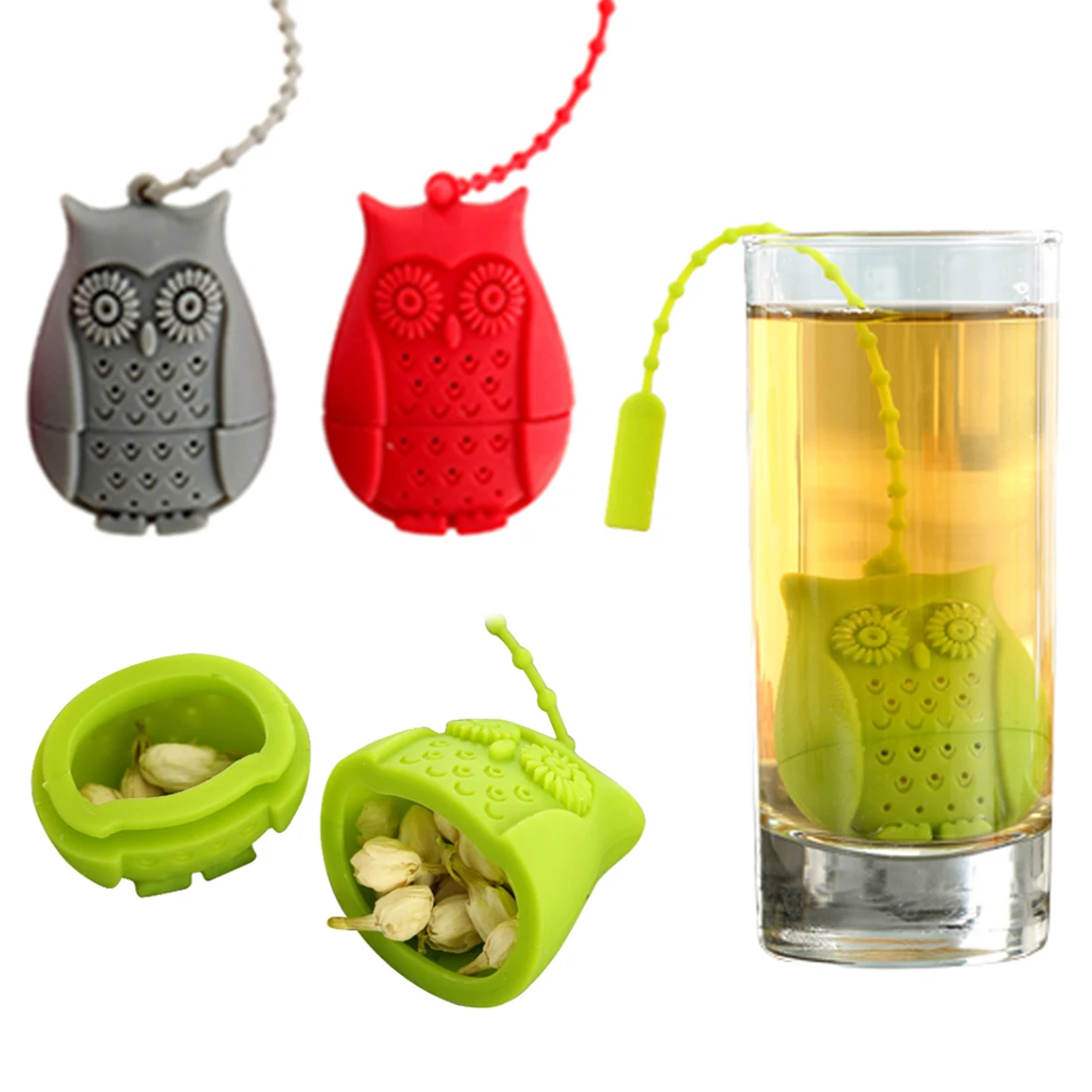 Owl Tea Bags Strainers Silicone Teaspoon Filter Infuser Silica Gel Filtration Silicone loose-leaf Tea Infuser Filt Owl Tea Bags Strainers Silicone Teaspoon Filter Infuser Silica Gel Filtration Silicone loose-leaf Tea Infuser Filt