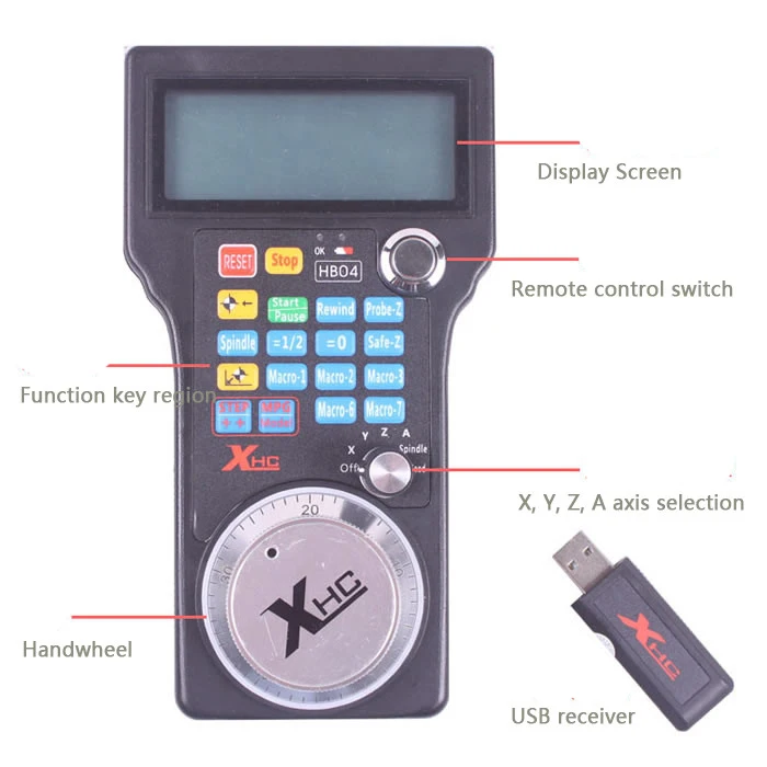 

CNC router milling machine controller MPG Mach3 wireless handwheel support 4 axis