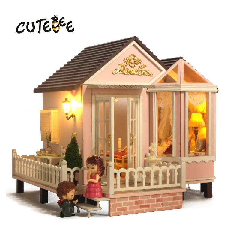 

CUTEBEE Doll House Miniature DIY Dollhouse With Furnitures Wooden House Toys For Children Birthday Gift A012