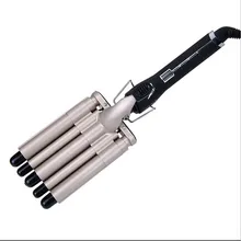 Профессиональный 5 баррелей волос Waver вьющиеся щипцы для завивки палочка большая волна стайлер светодиодный цифровой дисплей инструменты Регулируемый F-16