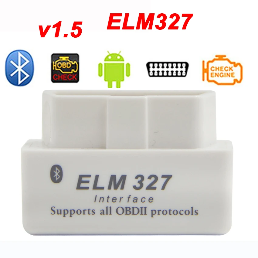 Автосканер ELM327 V1.5 Bluetooth выключатель питания 16Pin OBD сканер работает на Android Крутящий момент с чипом PIC18F25K80 ELM 327 в 1,5