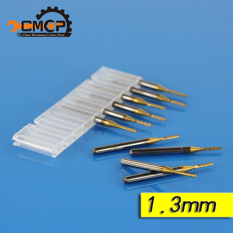 

10Pcs 1.3mm PCB Titanium End Milling Cutter Tool Machine Engraving CNC Router Bit PCB Print Circuit Board Drill Bit