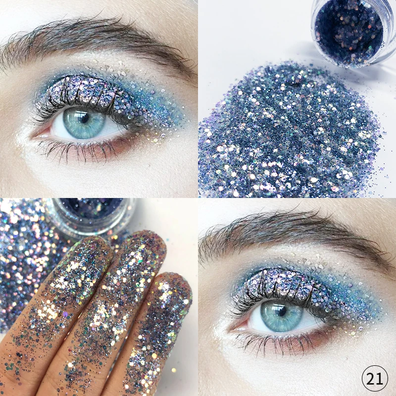 

Pudaier 34 Colors Make Up Colorful Eye Shadow Diamond Glitter Pearlescent Sequins Eyeshadow Palette Single Color Powder TSLM2