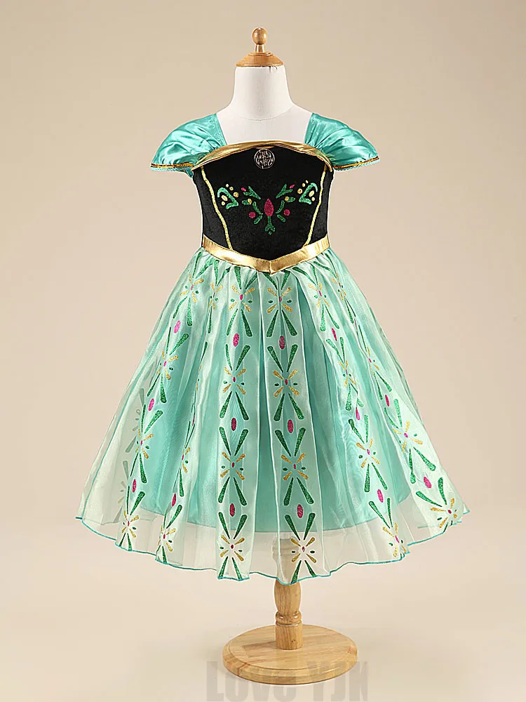 Детское платье Эльзы и Анны для девочек; платье принцессы для девочек; летняя одежда для малышей; Детские платья для костюмированной вечеринки