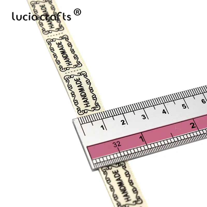 Lucia crafts 15 мм бежевый черный с принтом ручной работы дизайн атласные ленты для отделки одежды шитье DIY подарочная упаковка 3y/лот T0103