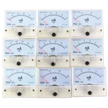 85c1-ma dc amp medidores analógico medidor painel faixa de medição 1ma 2ma 10ma 20ma 50ma 100ma