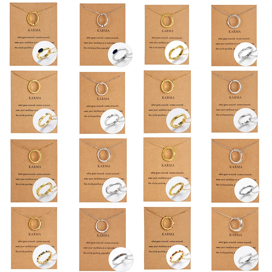 

Fashion Casual Personality Circle Pendant Gold Silver Color Necklace I LOVE YOU MORE Round Simple Clavicle Choker Necklaces