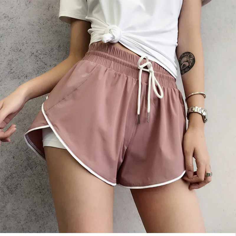 

SALSPOR Summer Women Sport Shorts Cool Ladies Letter Printing Lace Up Yoga Shorts Gym Running Fitness Shorts Sportwear Female