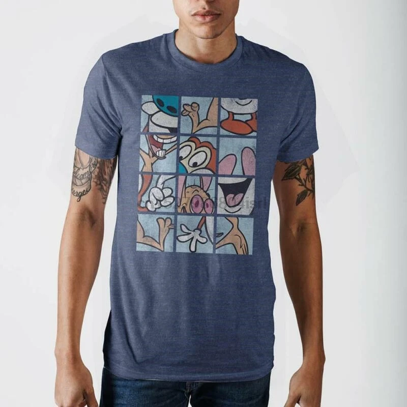 

Ren and Stimpy Grid Blue T-Shirt
