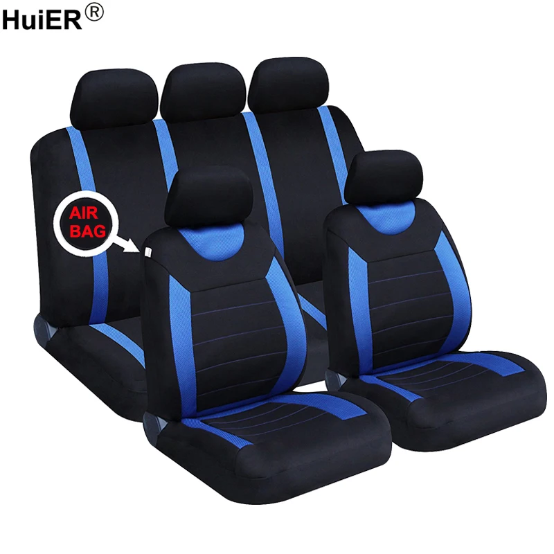 

HuiER Polyester Fabric Cloth Car Seat Covers 5 Colors Car Styling Universal Car Seat Protector Breathable Accessories Interior