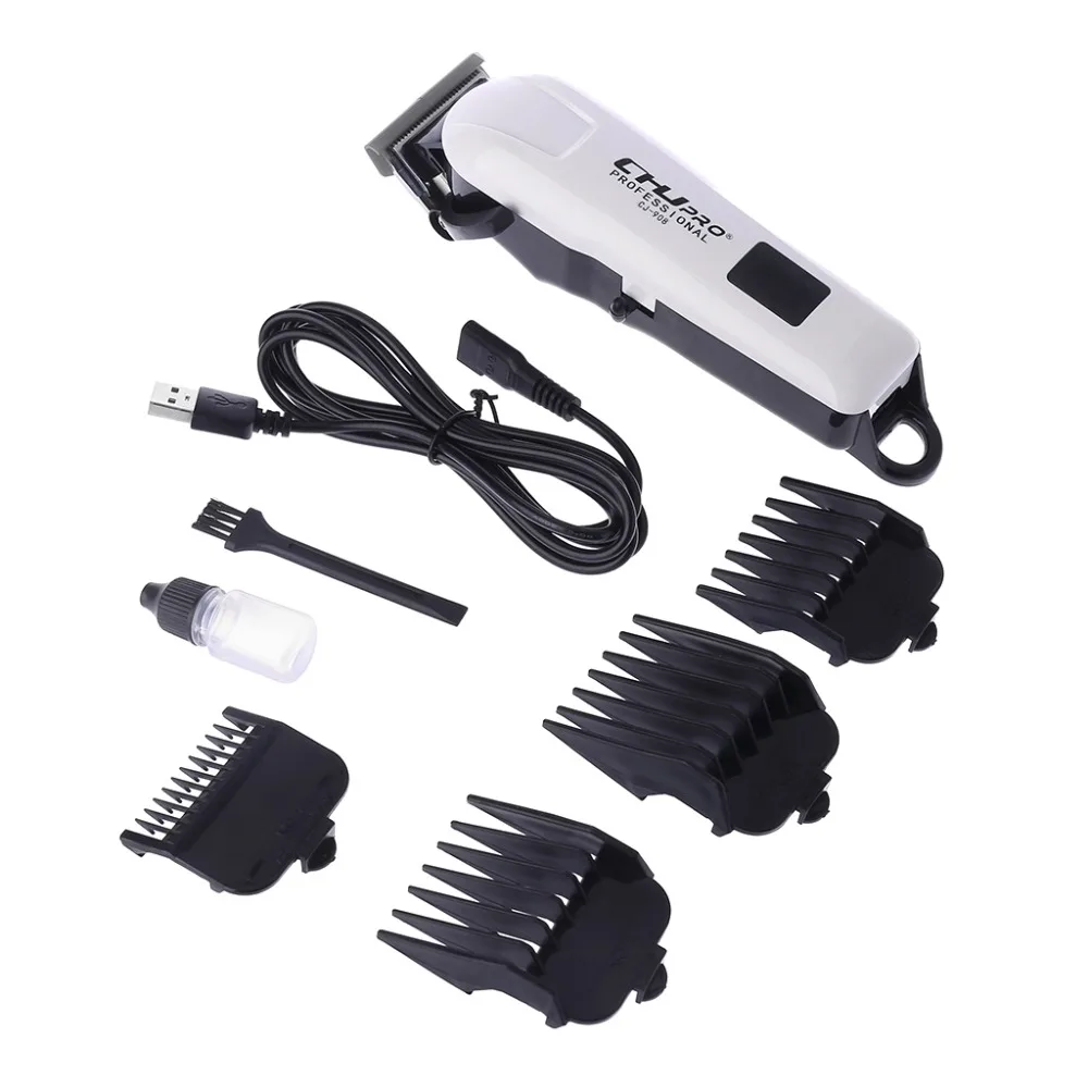 

USB Rechargeable Electric Hair Trimmer Clipper Men Shaver Barber Haircut Multi-function Machine with 3/6/9/12mm Guide Comb