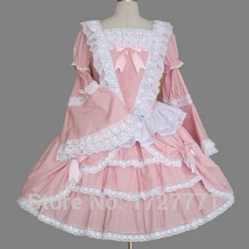 

A2 Pink long sleeves Princess cosplay costume for girl classic lolita dress vintage sweet lolita dress women summer dress