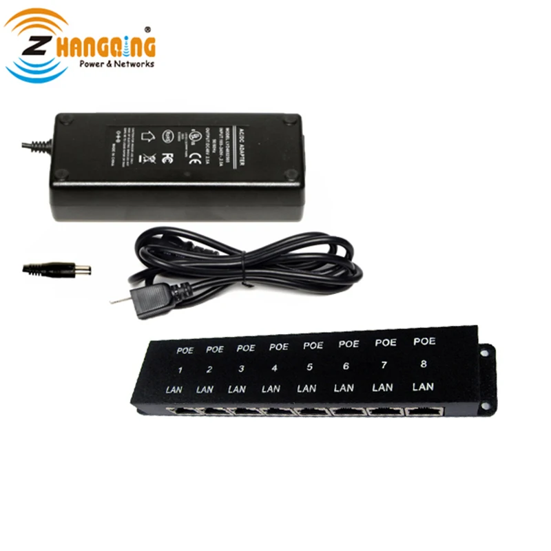 

8 Port PoE Patch Panel PoE Injector Including 24 Voltage 60 Watts Power Supply Power over Ethernet For 24V Ubiquiti Mikrotik