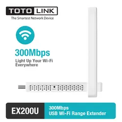 TOTOLINK EX200U 300 Мбит/с USB Easy Setup Range Extender, Беспроводной Wi-Fi ретранслятор с 2 * 4dBi внешних антенн