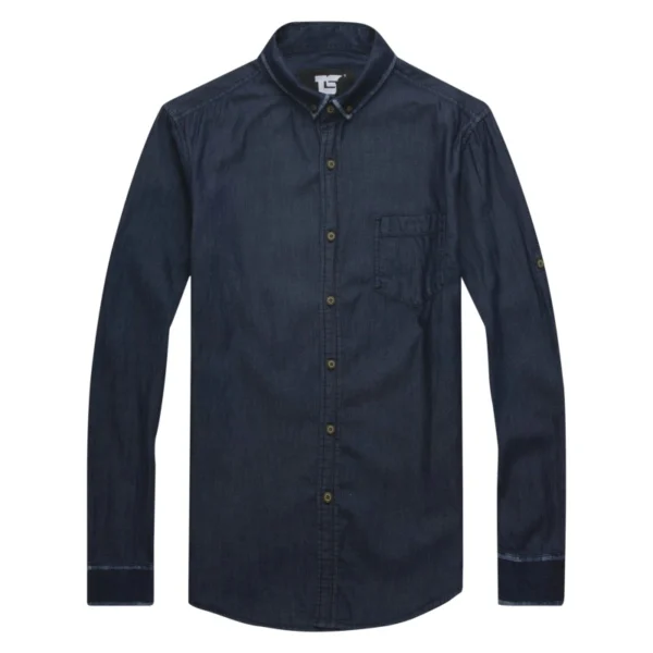 TS осенне-зимняя высококачественная Мужская рубашка с длинным рукавом хлопок модная повседневная мужская рубашка синий размер s-xxl - Цвет: blue