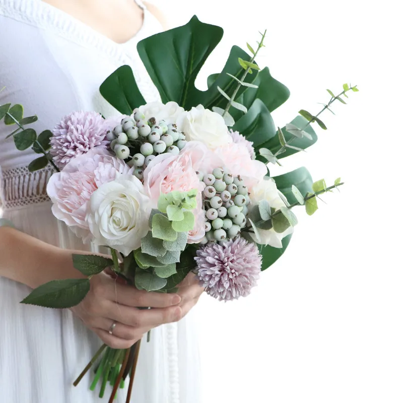 искусственные цветы fleurs artificielles для декора Ручной моделирования розы гортензии