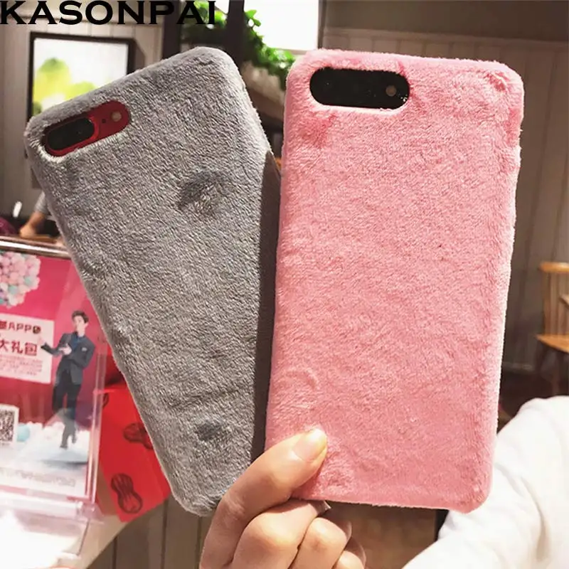 Роскошный чехол KASONPAI из меха ворса для iPhone 6 телефона твердый Гладкий плюшевый 7 6S