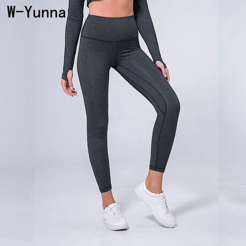 W Yunna однотонные спортивные Леггинсы с высокой талией из нейлона и спандекса