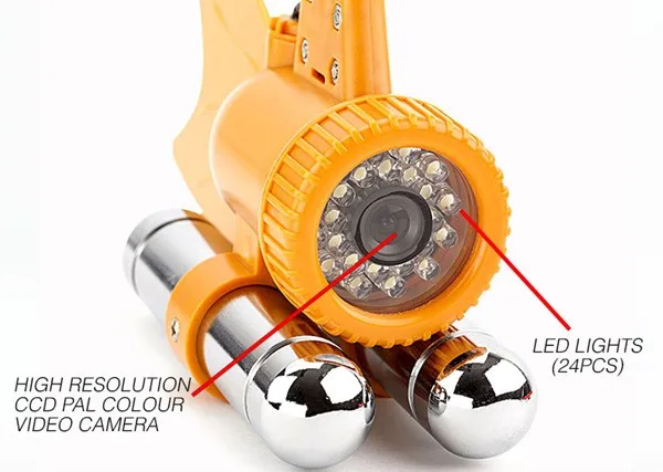20 м кабель 7 дюймов ЖК-монитор подводная рыболовная камера система HD 24 белые светодиоды камера для поиска рыбы батарея используется для 4-7 часов