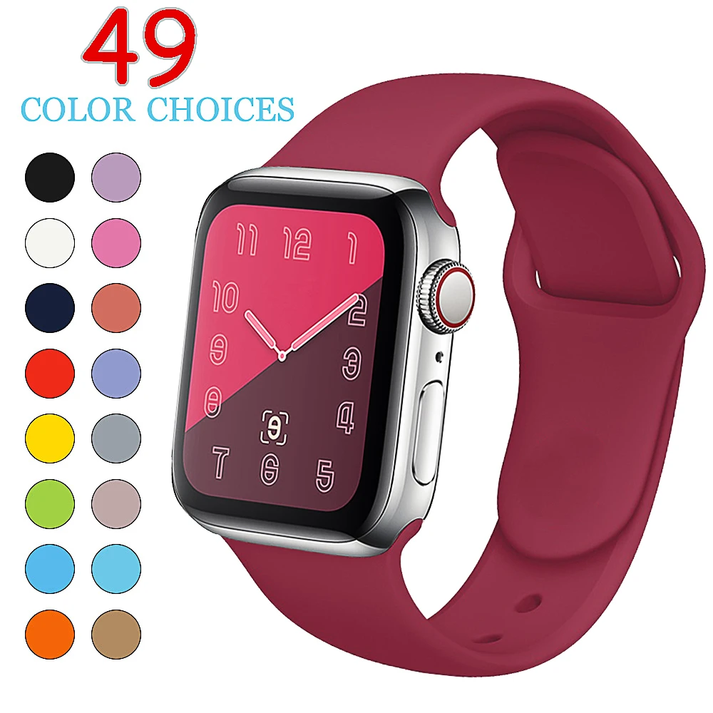 

EIMO Sport band correa forapple watch 42mm 38mm Silicone strap Iwatch Series 4 3 2 1 44mm 40mm Bracelet wrist Colck Watchband