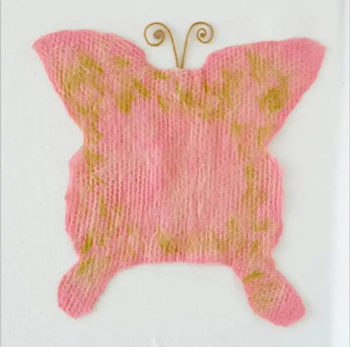 Шерстяная пуховая корзина для новорожденных шерсть для предотвращения загрязнения мешок реквизит для фотосъемки деревянная корзина наполнитель - Цвет: Butterfly Wool