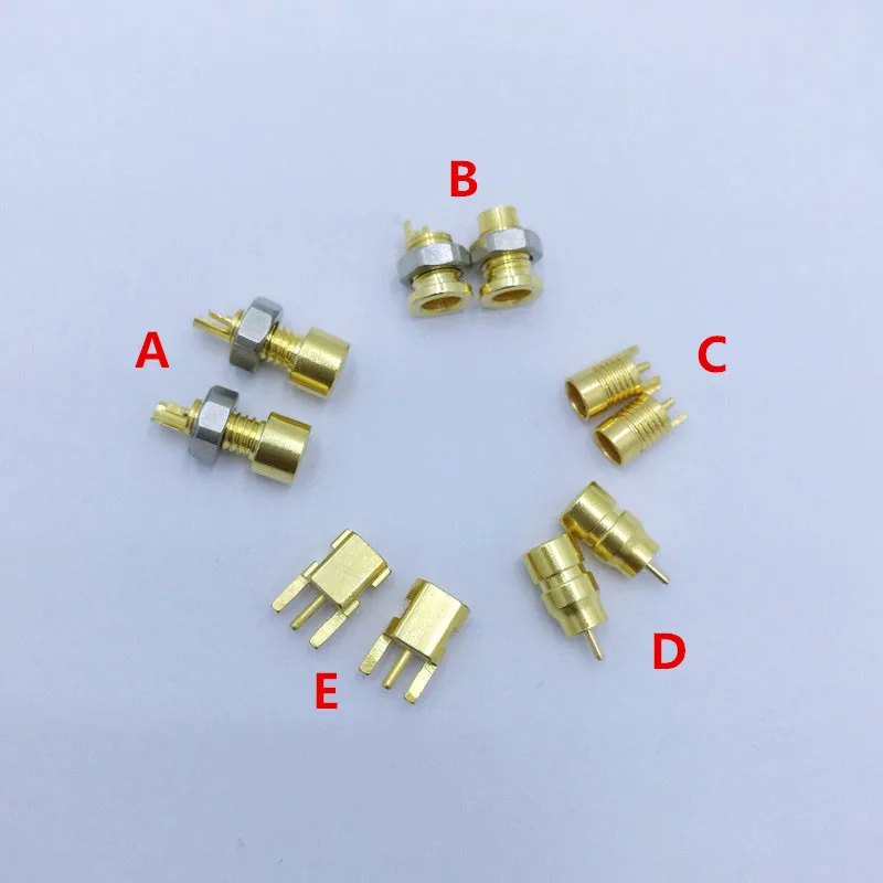 2 шт. на заказ Универсальный штыревой разъем Гнездо mmcx Чистая медь позолоченный встроенный хридированный держатель гайки