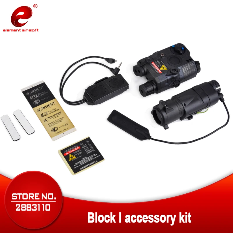 

Element Airsoft Block I Accessory Kit AN LA-PEQ15 IR Stobe Laser Flashlight M3X Tactical Gun Weapon Light Accessories EX423