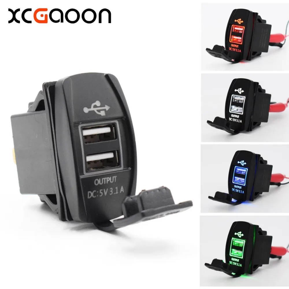 Универсальное автомобильное зарядное устройство XCGaoon с двумя USB портами 5 В 3 1 А 2