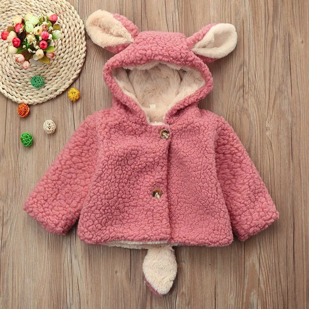 ARLONEET/куртка; милое пальто с капюшоном и заячьими ушками для маленьких девочек и мальчиков; сезон осень-зима; плащ; плотная теплая детская одежда; BFOF - Цвет: PK