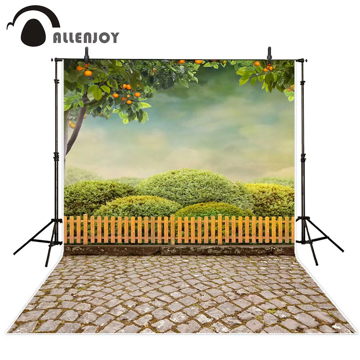 Allenjoy фон для фотосъемки детей оранжевое дерево кустарник кирпич пол фотостудия