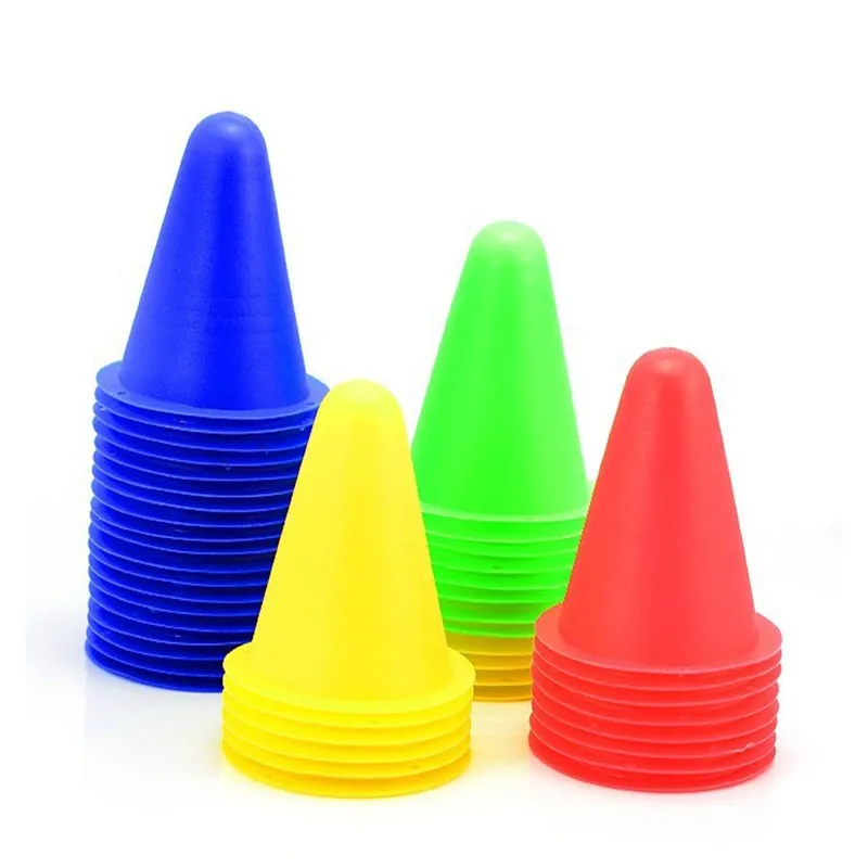 

10pcs Football Training Marker roadblocks sign bucket triangle road cone obstacles marker soccer speed train pile