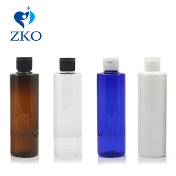 

1pcs 250ml White/Black Plastic Flip Top Cap For Container Cosmetic Bottle Empty Transparent Plastic Shampoo Refillable Bottles