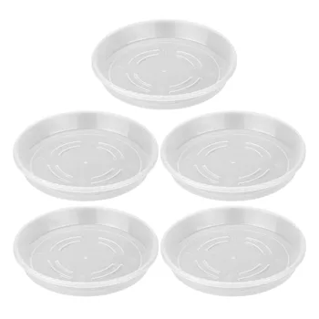 

Behogar 5PCS 26cm Transparent Plastic Plant Pot Saucer Trays for Indoor Outdoor Garden Office Succulent Potted Flower Bonsai