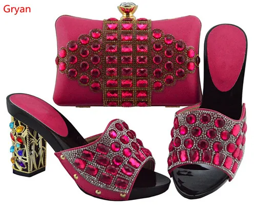 

Gryan Italian shoes and bag to match party lady pu leather high heels with handbag for Wedding women bags and shoes H4-3