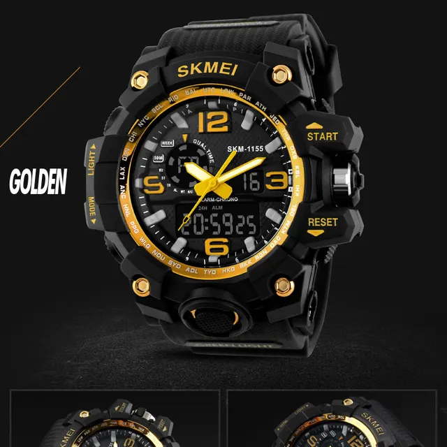 SKMEI Top Marka Sport Watch mężczyźni Military Digital zegarki 5Bar wodoodporne Dual Display zegarki na rękę Relogio męski 1155 tanie i dobre opinie Quartz Wristwatches Klamra Okrągłe Chronograph Stop Watch Week Display Swim Alarm Complete Calendar LED display Shock Resistant Multiple Time Zone Water Resistant Back Light SKMEI Top Marka Sport Watch mężczyźni Military Digital zegarki 5Bar wodoodporne Dual Display zegarki na rękę Relogio męski 1155 tanie i dobre opinie Quartz Wristwatches Klamra Okrągłe Chronograph Stop Watch Week Display Swim Alarm Complete Calendar LED display Shock Resistant Multiple Time Zone Water Resistant Back Light