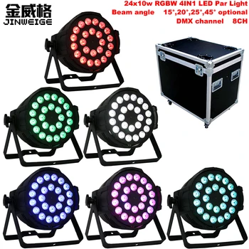 

Free Shipping 6pcs/lot With Flightcase Indoor 24x10w RGBW 4IN1 Led Par Light LED Stage Lighting Effect PAR